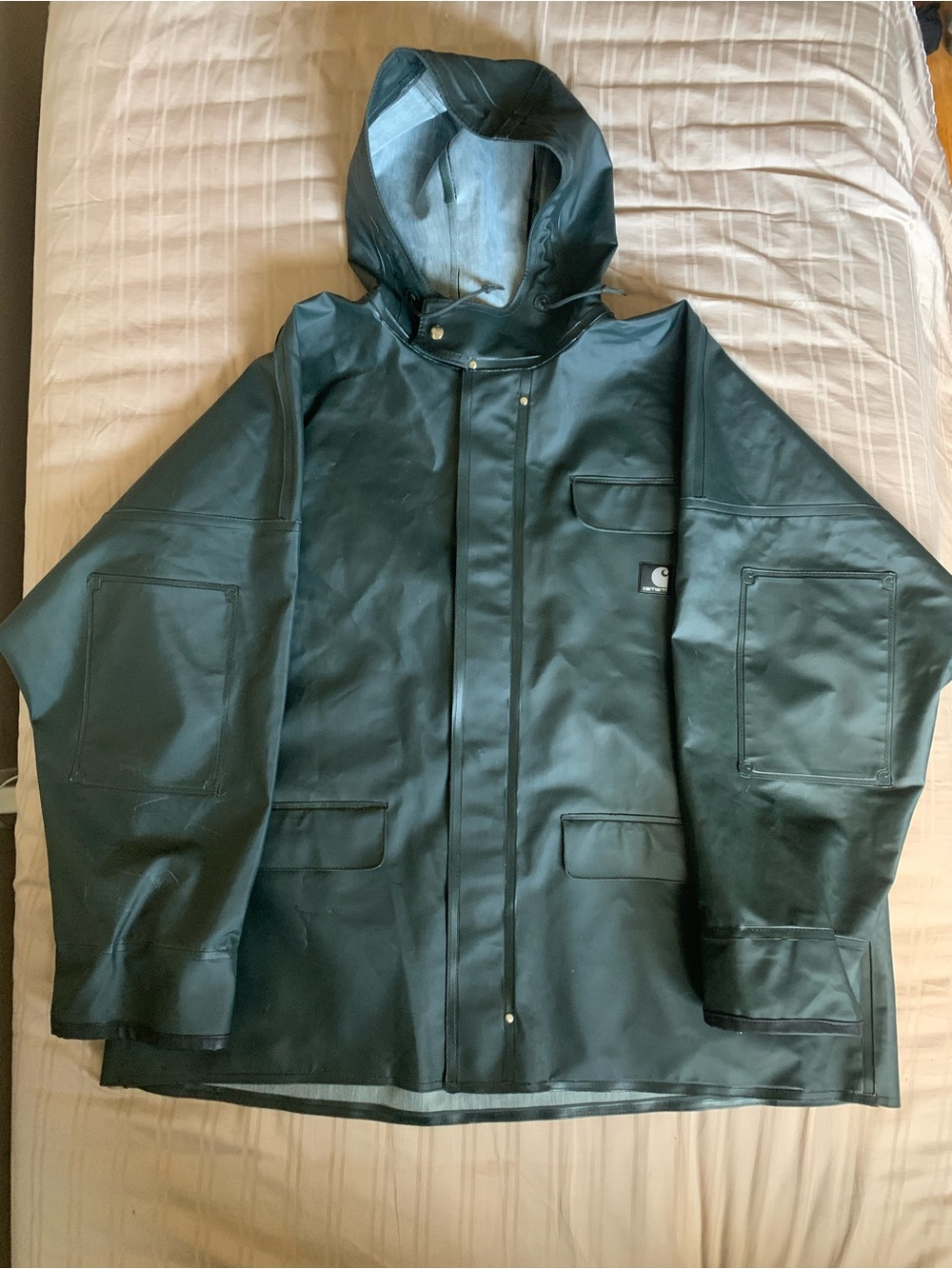 Carhartt Men’s waterproof Forest Green Hooded Raincoat